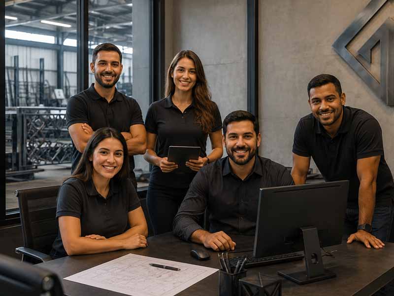 Equipe de serralheria pronta para atender